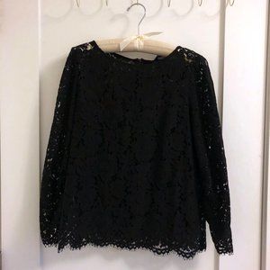Club Monaco black lace long sleeve top